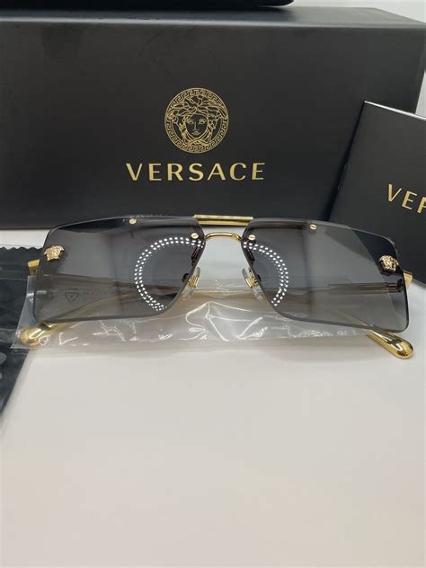 Versace VE2245 60 Grey Gradient & Gold Sunglasses.